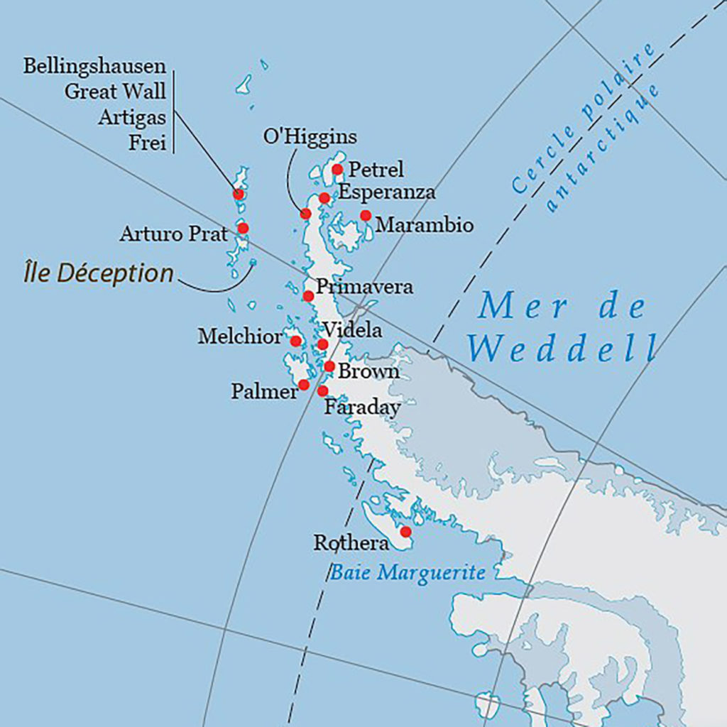 Carte croisière polaire Antarctique