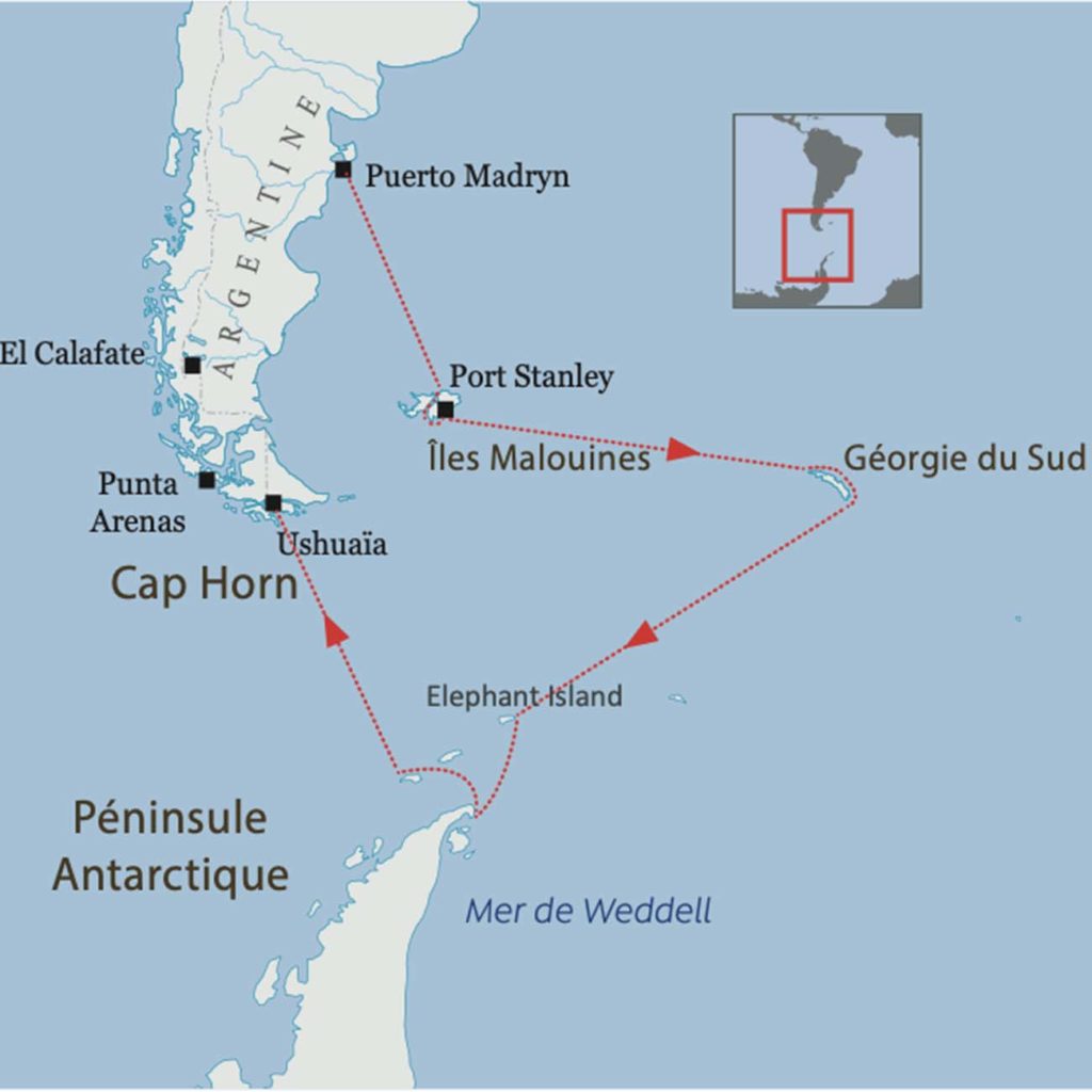 Carte - Croisière en Antarctique
