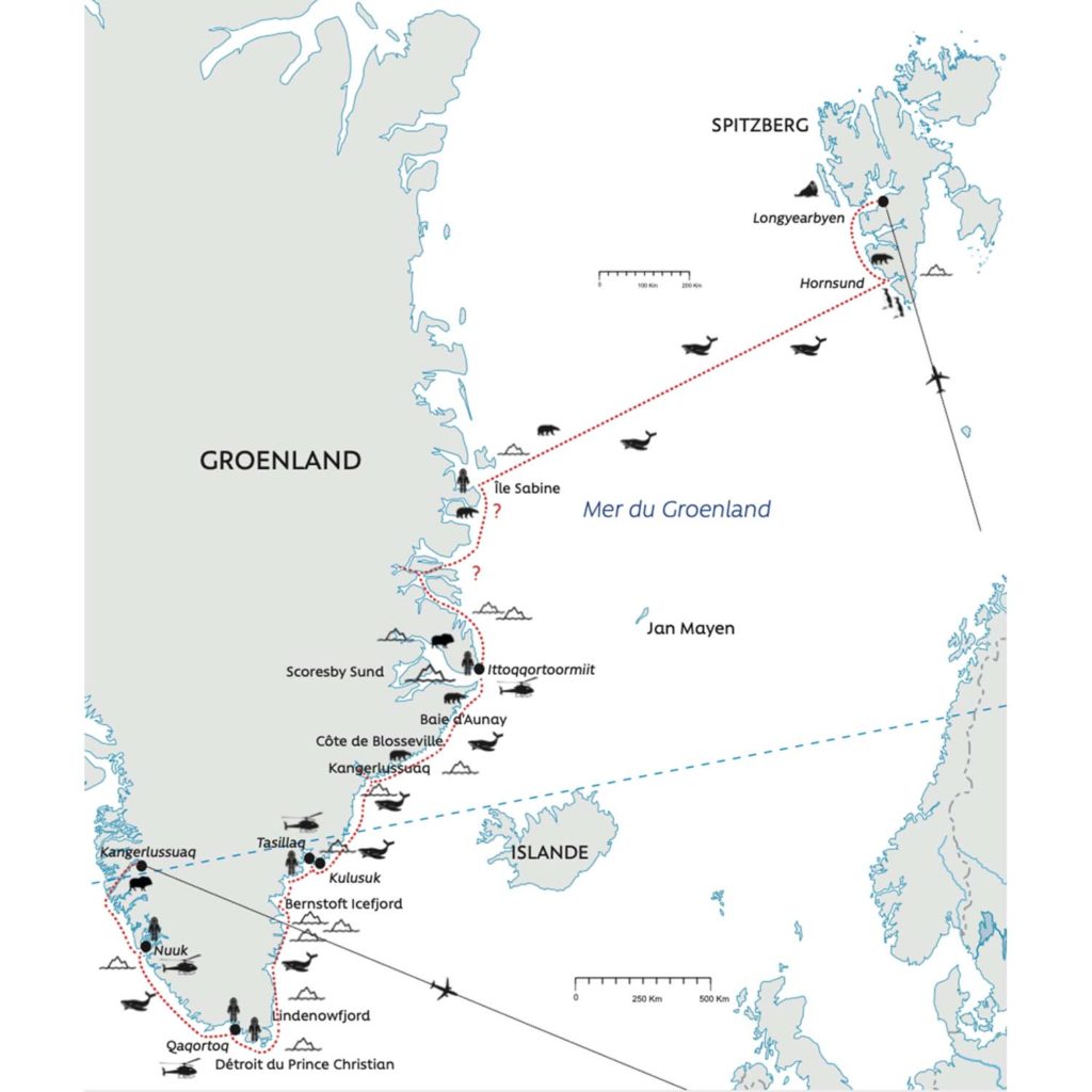 Carte - Pics et glaciers - Groenland - OCN