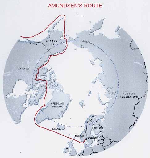 Carte Passage du Nord Ouest Amundsen