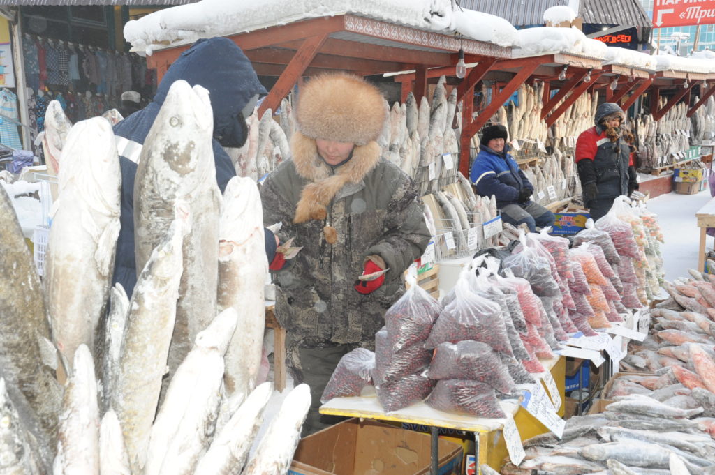 Yakoutie, marché poissons