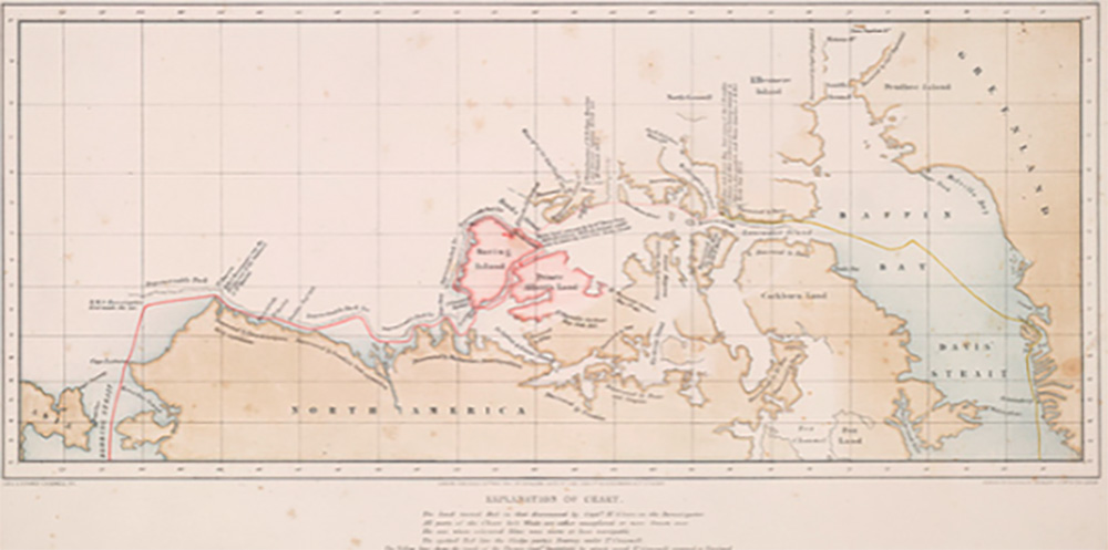 Carte du passage du NO en 1854
