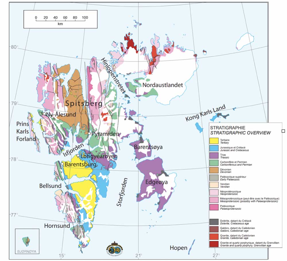 Carte Géologie du Spitzberg