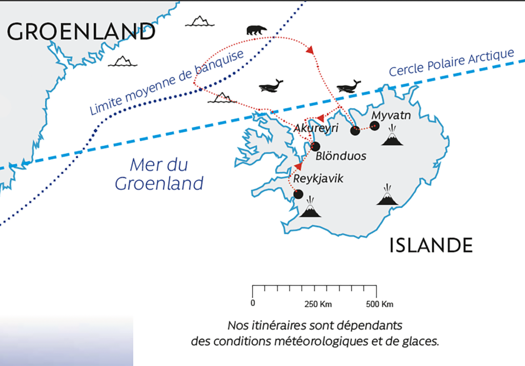 Carte ISlande et Groenland