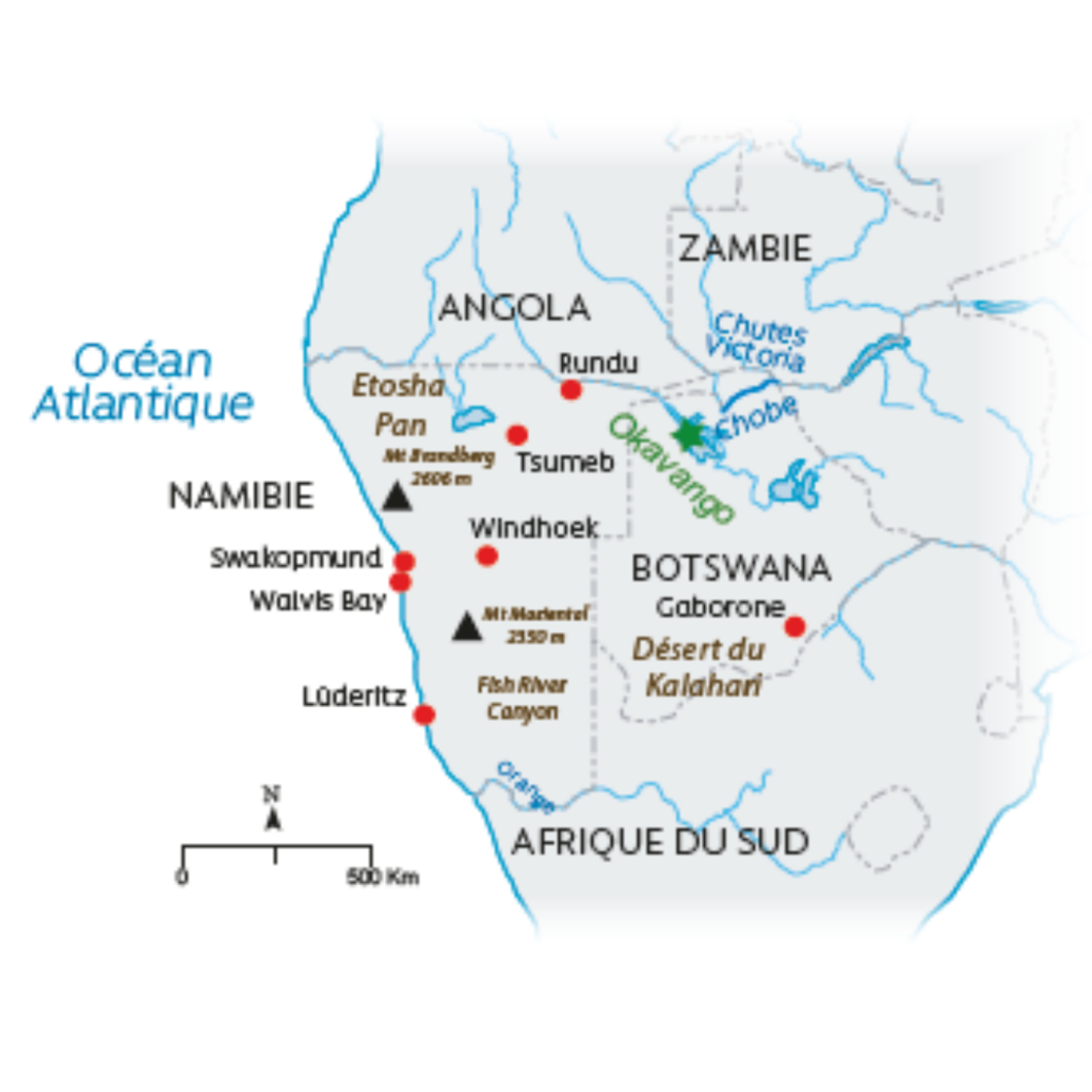 Carte Namibie