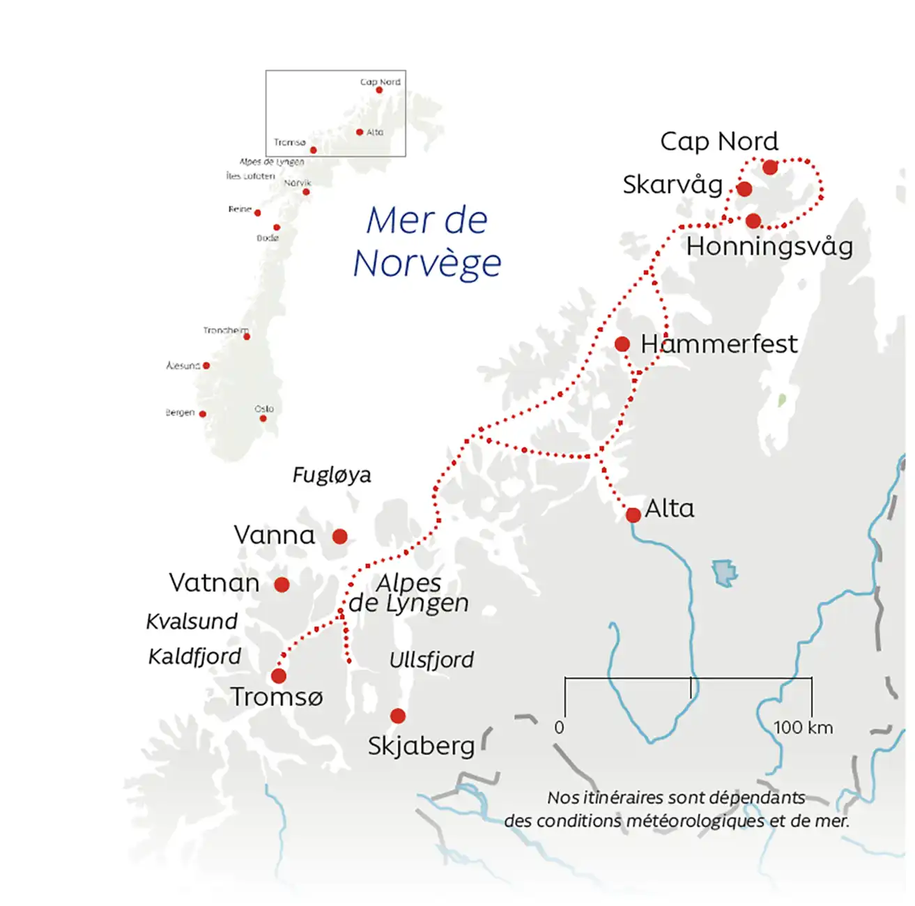 Carte Laponie et Cap Nord