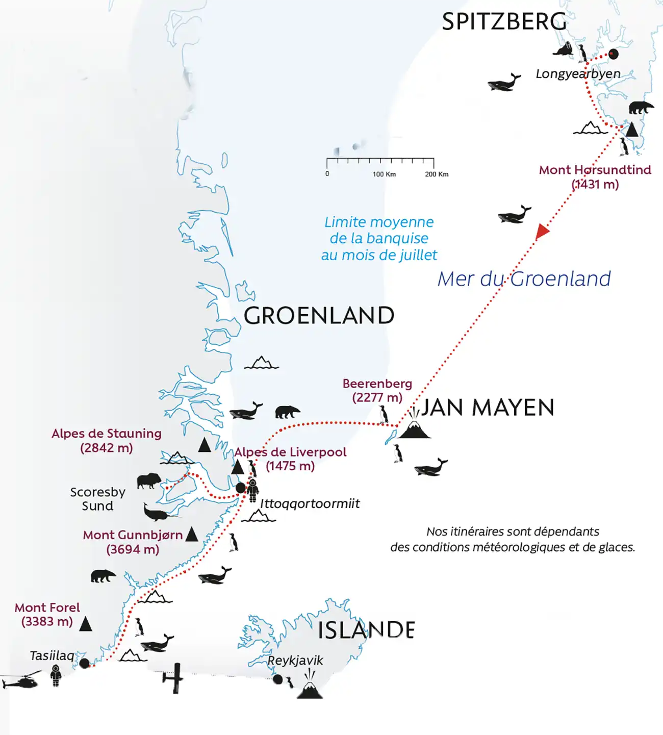 Carte Spitzberg Jan Mayen Groenland