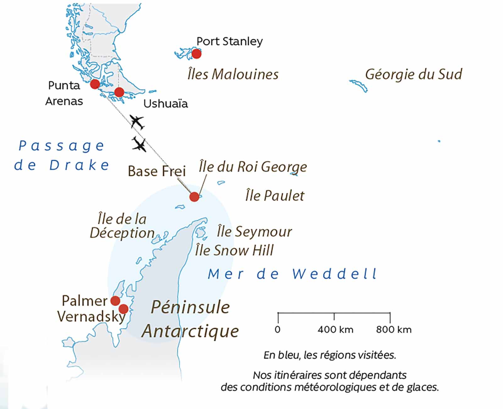 Carte Air-Mer Antarctique