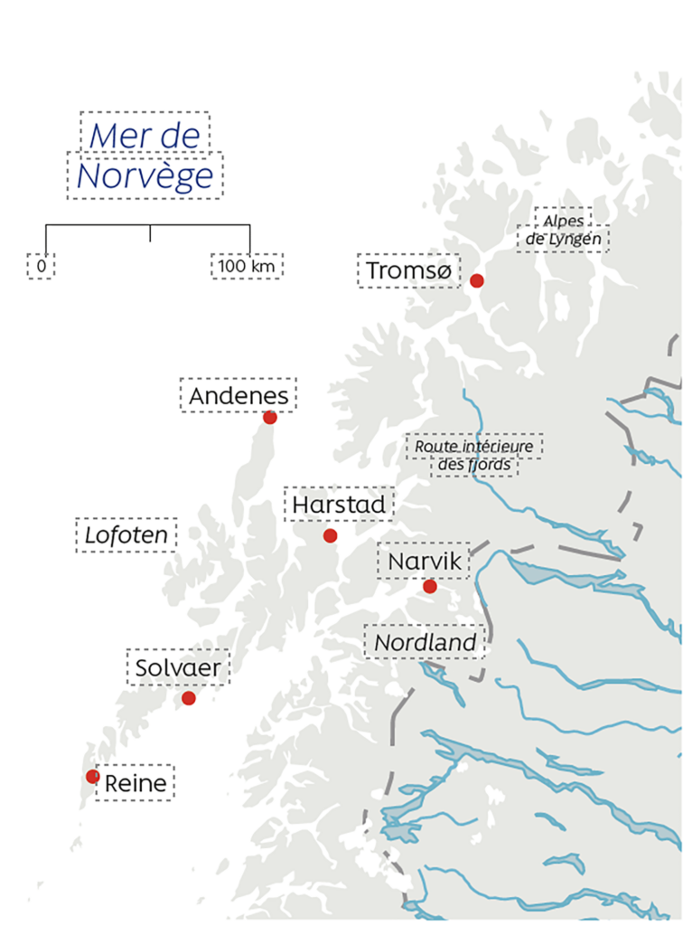 Carte Norvège du Nord & orques