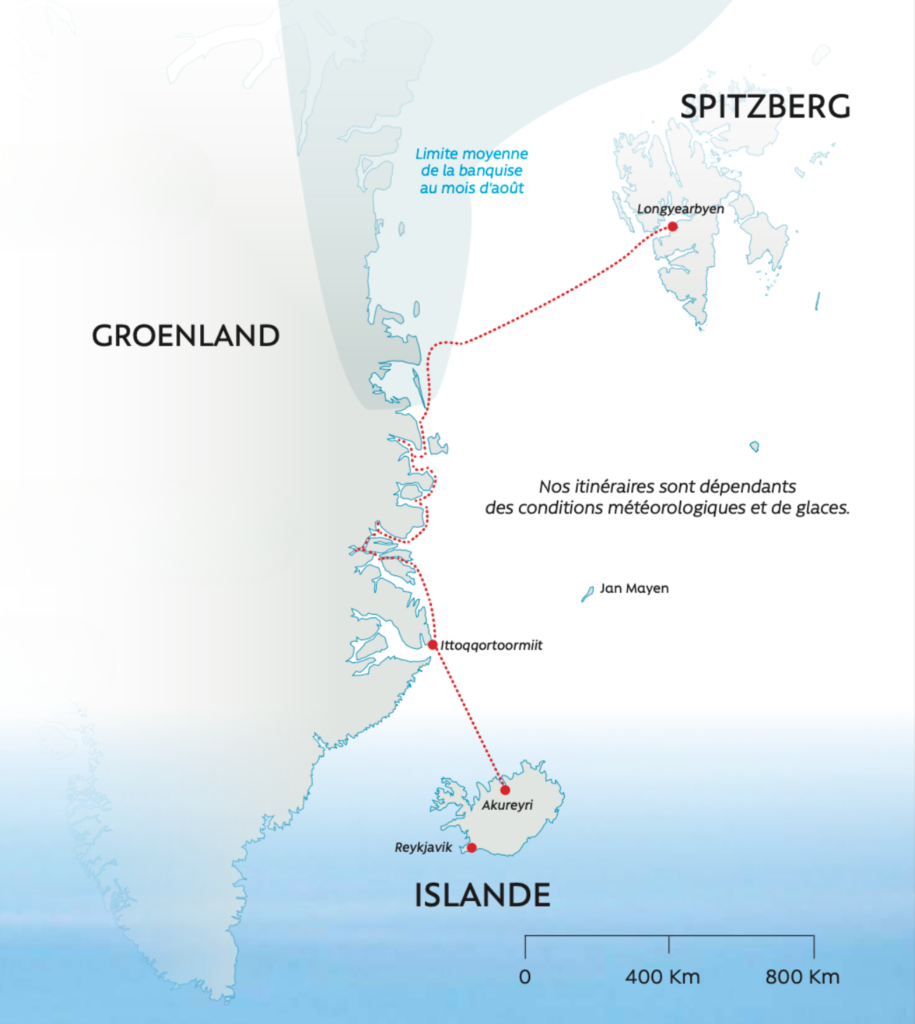 Carte Parc national du NE Groenland - terra Nova