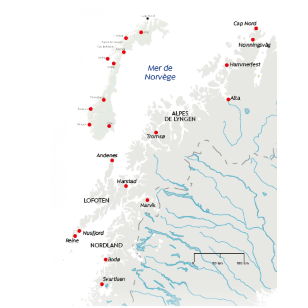 Carte norvege Lofoten