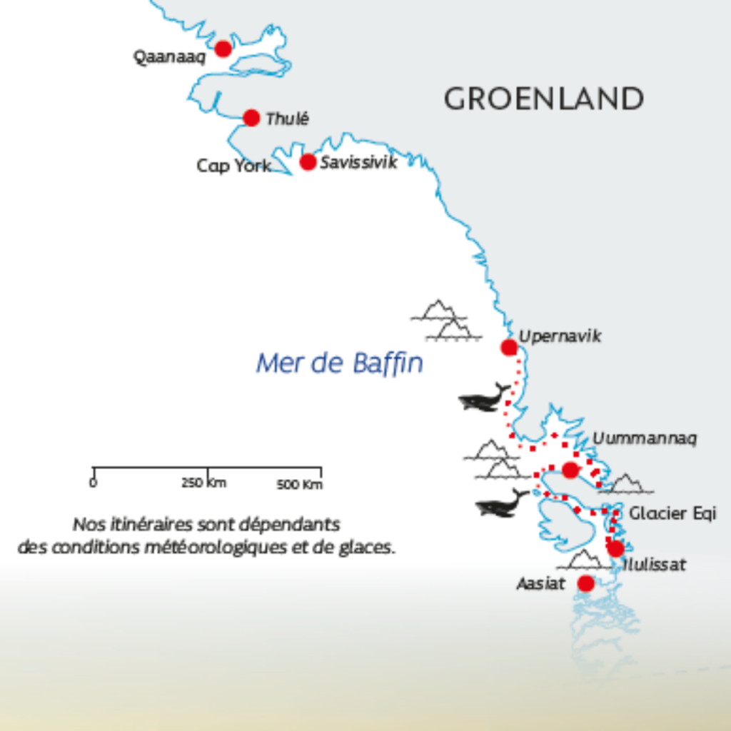 Carte Ilulissat et allée des icebergs 2027
