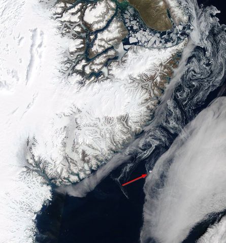 Vue satellite Iceberg Groenland